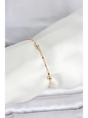 ® CM 14K Gold Renk Damla Topçuk Model Kadın Bileklik