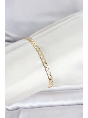 ® CM 14K Gold Renk Halka Zincir Model Kadın Bileklik