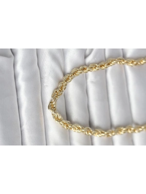 ® CM 14K Gold Renk Kalın Burgu Zincirli Model 60 cm Kadın Kolye