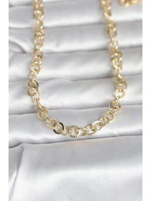 ® CM 14K Gold Renk Kalın Halka Zincirli 60 cm Kadın Kolye