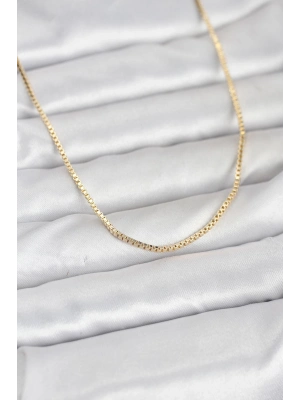 ® CM 14K Gold Renk Kare Zincirli Model 60 cm Kadın Kolye
