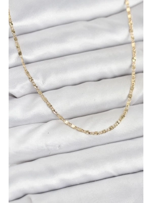 ® CM 14K Gold Renk Lazer İnce Zincirli Kadın Kolye