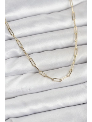 ® CM 14K Gold Renk Pirinç Ataç Zincir Kadın Kolye