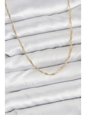 ® CM 14K Gold Renk Pirinç Ezme Burgu Model Kadın Kolye