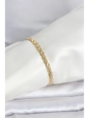 ® CM 14K Gold Renk Sarmal Zincir Model Kadın Bileklik