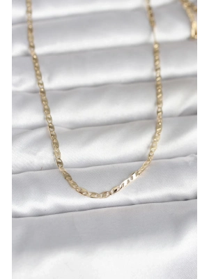 ® CM 14K Gold Renk Yassı Zincir Model 60 cm Kadın Kolye