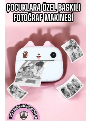® Çocuk Fotoğraf Makinesi Dijital HD Video Rulo Kağıt Baskılı Yazıcı