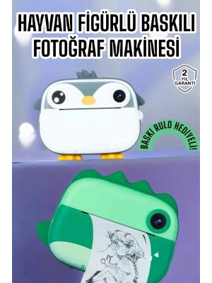 ® Çocuklar için Fotoğraf Makinesi Anlık Baskı Makinesi HD Görüntü Kalitesi