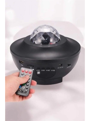 ® Çocuklara Özel Şarjlı Bluetooth Hoparlör Parti Led Lambası Yıldızlı Projeksiyon