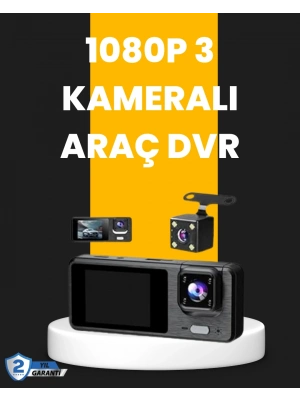 ® Çok Açılı Araç İçi DVR | Ön İç Arka Kamera, Döngü Video Kaydı