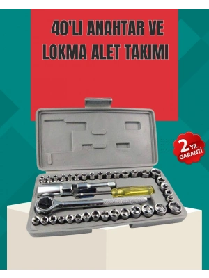 ® Çok Amaçlı 40 Parça Lokma Anahtar Takımı Korozyona Dayanıklı Çelik