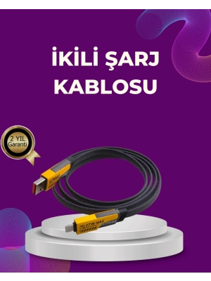 ® Dayanıklı 4’ü 1 Arada Çok Fonksiyonlu Hızlı Şarj Veri Kablosu