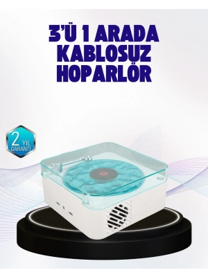 ® Dekoratif Gece Işıklı Bluetooth Hoparlör – Zaman ve Pil Ekranlı