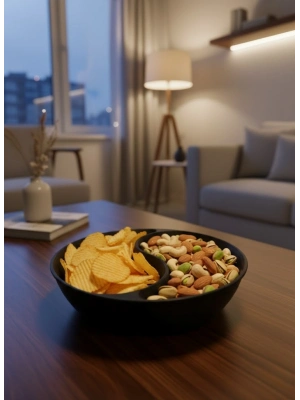 ® Dekoratif Siyah Çerezlik Kase 4’lü Set 3x12 cm