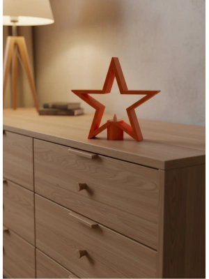 ® Dekoratif Yıldız Şeklinde Turuncu Mumluk Ev Aksesuarı