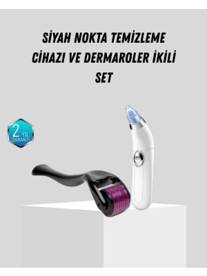 ® Dermaroller ve Vakumlu Siyah Nokta Temizleme Cihazı 2’li Cilt Bakım Seti