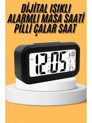 ® Dijital Masa Saati Takvim Çalar Saat Alarmlı Işıklı Led Ekran Pilli