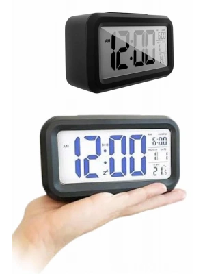 ® Dijital Masa Saati Termometreli Takvim Çalar Saat Led Ekran Pilli