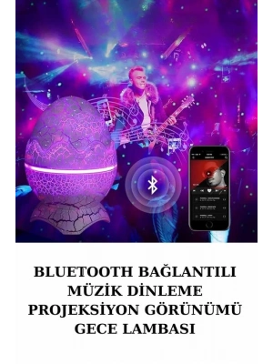 ® Dinozor Speaker Renk Değiştirme Projeksiyon Modu Bluetooth Hoparlör Gece Lambası