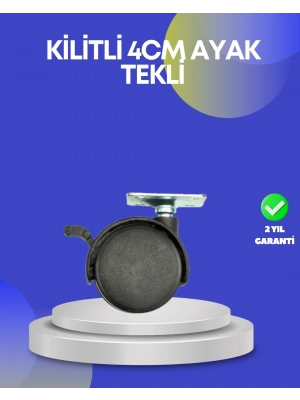 ® Dolap ve Raflar İçin 4 cm Kilitli Tekerlek Tekli