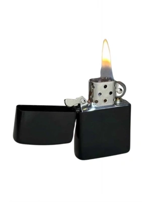 ® Doldurulabilir Siyah Benzinli Çakmak Metalik