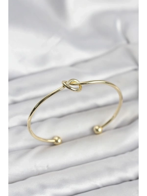 ® Düğüm Model Pirinç Gold Renk Kadın Bileklik