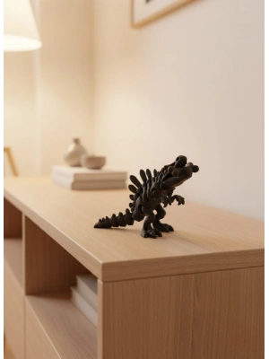 ® Eklemli Hareketli Dinazor Figürü Siyah – Dekoratif Masa Üstü Oyuncak