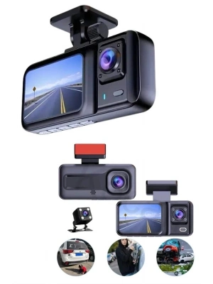 ® Ekranlı Sürüş Kaydedici DVR Ön ve Arka Kameralı Full HD Çözünürlüklü