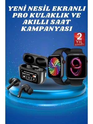 ® Ekranlı Yeni Nesil Pro Kulaklık ve Akıllı Saat Kampanyası Kulak İçi Mikrofonlu