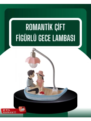 ® El Ele Tutuşan Çift Figürlü Dekoratif Gece Lambası Romantik Tasarım