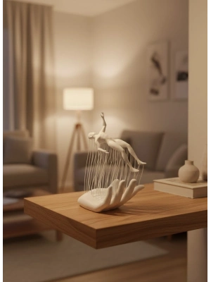 ® El İnsan Figürü Beyaz Modern Soyut Tasarım Salon ve Ofis Dekorasyonu