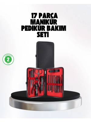 ® El ve Ayak Bakım Seti 17 Parça Taşınabilir Deri Çantalı Manikür Seti