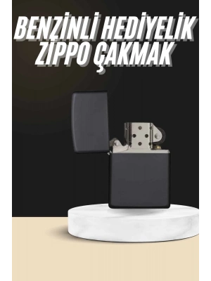 ® Erkeklere Özel Hediyelik Eşya Zippo Metalik Benzinli Çakmak Doldurulabilir