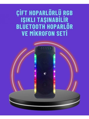 ® Ev ve Dış Mekan Kullanımına Uygun RGB Işıklı Hoparlör