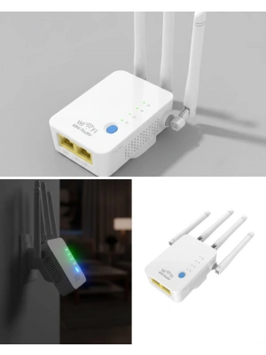 ® Ev ve Ofis İçin WiFi Güçlendirici WPS Düğmeli Güvenli Tekrarlayıcı