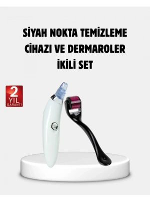 ® Evde Profesyonel Cilt Bakımı Dermaroller + Siyah Nokta Temizleyici Setı