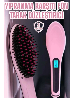 ® Fön Etkili Saç Düzleştirici Tarak Yıpranma Karşıtı Döner Kablo Isı Ayarlı