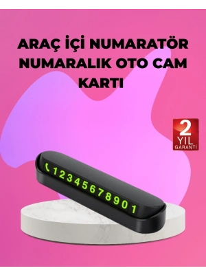 ® Fosforlu Araç İçi Park Kartı Numaratörü
