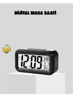 ® Fotoselli Dijital Masa Saati Aydınlatmalı Alarm ve Tarih Göstergeli