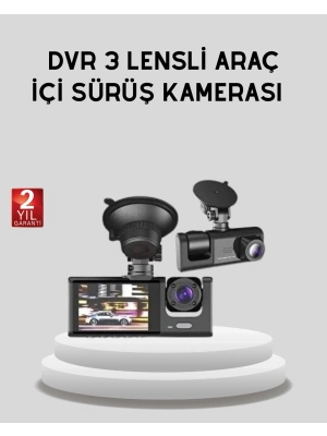 ® Full HD Üç Kameralı Araç Kamerası 170° Geniş Açılı ve Park Destekli