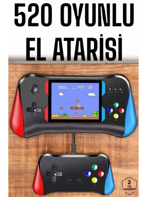 ® Gamepad Joystick 500 Oyunlu Retro Oyun Konsolu Tv Bağlantı Özellikli 2 Kişilik Destekli