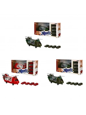 ® GARAJ SET POLİS AMBULANS ASKER TAŞIYICI HELİKOPTER ARB 3R