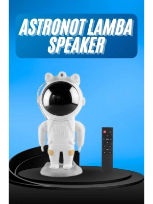 ® Gece Lambası Astronot Bluetooth Hoparlörlü Galaksi Işık Projektörü