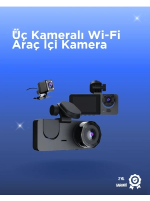 ® Gelişmiş G-Sensörlü Üçlü Araç Kamerası – 5” LCD Ekran ve Hareket Algılama
