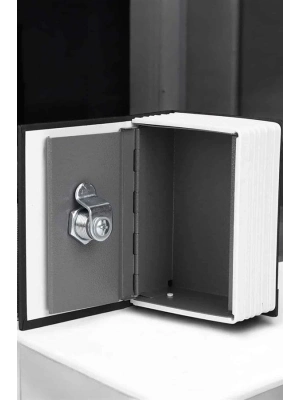 ® Gizli Kasa Kitap Görünümlü Anahtarlı Çelik Mini Kasa