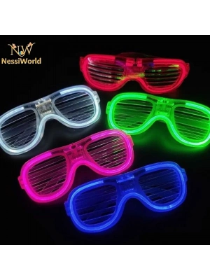 Glow Model Led Işıklı Parti Gözlüğü 3 Modlu 5 Renk 5 Adet