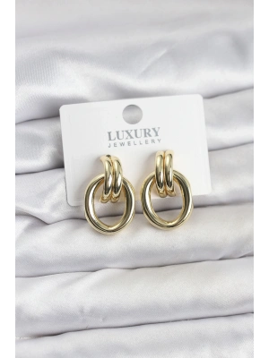 ® Gold Renk Pirinç Vintage Kadın Küpe