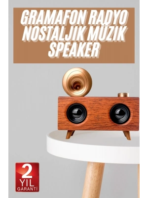 ® Gramafon Nostaljik Radyo Yüksek Ses Kalitesi USB TF Kart Aux