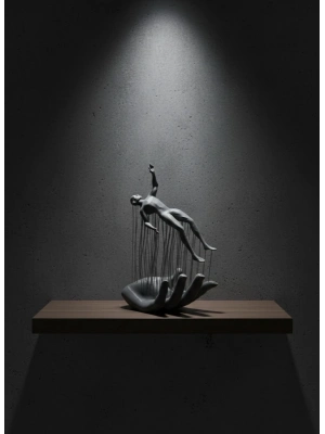 ® Gri El İnsan Figürü Minimal ve Anlamlı Dekoratif Biblo Modern Ev Dekorasyonu