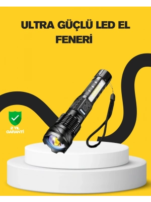 ® Güçlü LED El Feneri Şarj Edilebilir Çok Modlu
